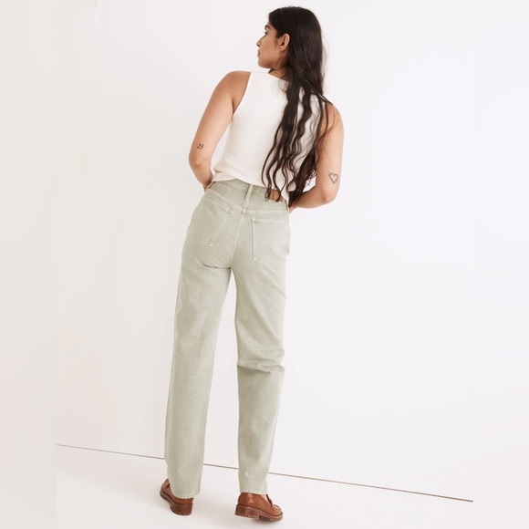 Madewell Baggy Straight Jeans-Garment Dyed Sage Green. Size 23 - Picture 3 of 12